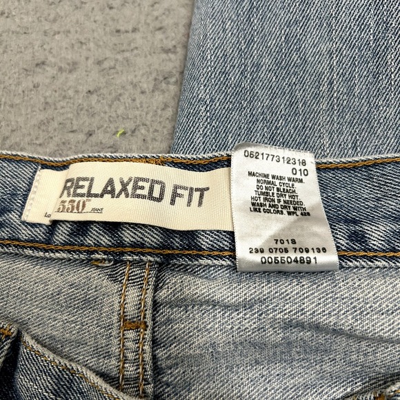 Levis Jeans Mens 33x34 Blue Denim 550 Relaxed Fit Light Wash American Work Wear - Picture 14 of 15